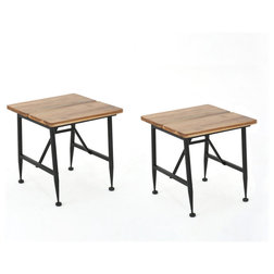 Industrial Outdoor Side Tables by GDFStudio