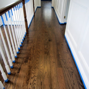 EAST HAMPTON:  RED OAK REFINISHED WITH JACOBEAN STAIN & SEMI-GLOSS OIL POLY