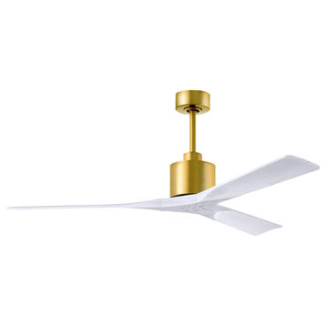 Nan 6-Speed DC 60 Ceiling Fan in Brushed Brass with Matte White blades