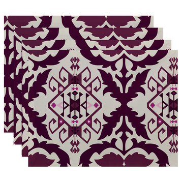 Bombay 6 Geometric Print Placemat, Set of 4, Purple
