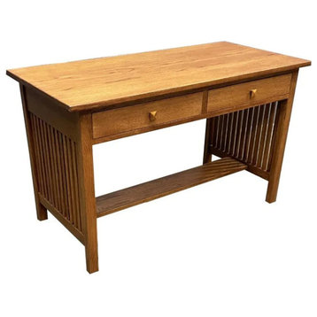 Mission / Arts and Crafts Solid Oak Writing Desk - 50 Inch, Michael's Cherry