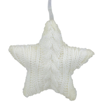 4" Cream Cable Knit Star Christmas Ornament