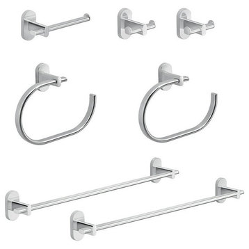 His and Hers 7 Piece Chrome Bathroom Hardware Set