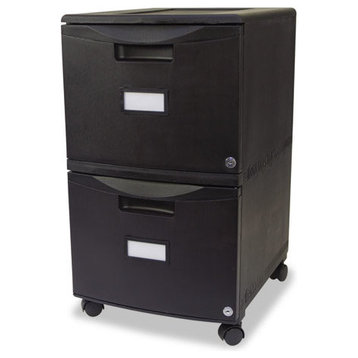 Storex 2-Drawer Locking Mobile Filing Cabinet, 15.5"x18.5"x26.3"