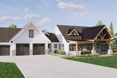 Example of a country exterior home design in Other
