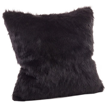 Juneau Faux Fur Throw Pillow, Black