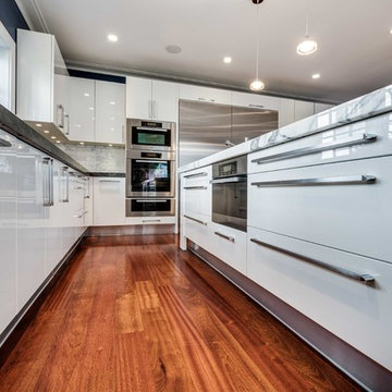 Kitchen and Fireplace, Marble and Granite