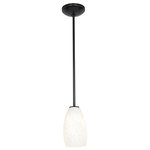Access Lighting - Champagne Integrated (SSL) LED Rod Pendant, Oil Rubbed Bronze, White Stone - Features: