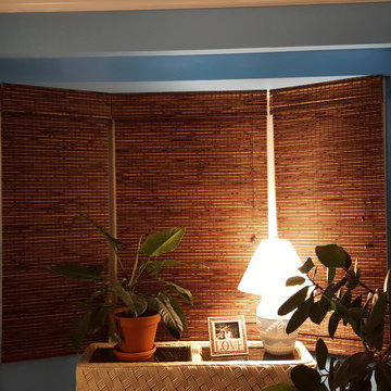 Woven Wood Shades - Living Room Bay Window