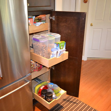 Stacked Wall Cabinets to the Ceiling