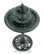 Alpine Tiered Fish Pedestal Garden Fountain and Birdbath, Dark Green, 40" Tall
