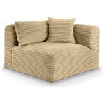 Meridian Furniture - Shaggy Upholstered Chair, Camel, Corduroy Performance Fabric - Indulge in the allure of the Camel Corduroy Performance Fabric Shaggy Corner Chair by Meridian Furniture. Its captivating design and luxurious Camel Corduroy Performance Fabric elevate any space with effortless elegance. Crafted with precision and durability in mind, this stunning piece becomes the focal point of gatherings, fostering moments of connection and warmth. Embrace sophistication and style with the Shaggy Corner Chair, a testament to exquisite taste and timeless beauty.