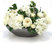 White Hydrangeas with Roses in Cosmic Bowl