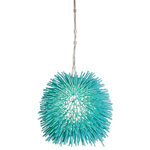 Varaluz Lighting - Varaluz Lighting 169M01AQ Urchin - One Light Mini-Pendant - Sea urchins are simple, geometric-shaped creatures with telltale barbs that inhabit all oceans. They are also creatures that inspire poetic words and light fixtures alike. Hand crafted. Hand-forged steel has 70% or greater recycled content. Low-VOC finish. Nature inspired.Suggested Room 1: DiningWarranty: 1 Year* Number of Bulbs: *Wattage: 100W* BulbType: A19 Medium Base* Bulb Included: No