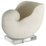 Uttermost - Uttermost Nautilus Shell Sculpture - An Over-sized Nautilus Shell, Cast With A Granular Stone Textured Finish And Set On A Crystal Base.