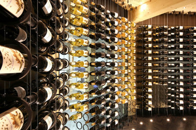 Example of a minimalist wine cellar design in New York
