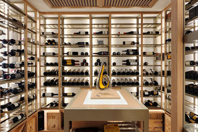 Wine cellar - contemporary wine cellar idea in Miami