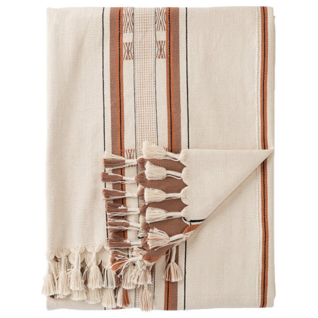 Jaipur Living Sovima Hand-Loomed Tribal Cream/Tan Throw