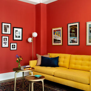 75 Beautiful Mid Century Modern Red Family Room Pictures Ideas