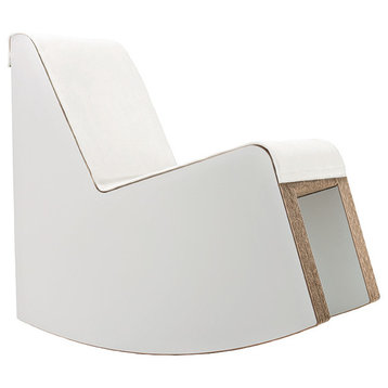 Swing Chair, Natural Base/Eco-Leather White