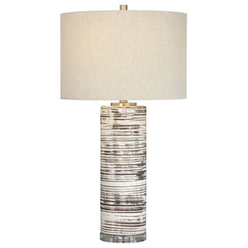Sante Fe 30" Table Lamp With Drum Shade, Gray
