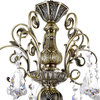 Brass 6 Light Up Chandelier With Antique Brass Finish