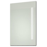 Aamsco Lighting - UNICO3-55110 LED Illuminated Mirror - This decorative, rectangular mirror has two LED-backlit vertical bands of light on one side of the mirror. Ideal for bathroom vanities. Surface mount only. Can be mounted vertically or horizontally. Cannot be used on a dimmer.Specifications