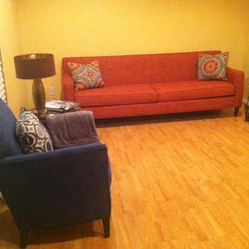 Orange Modern Sofa w/ Buttons | The Sofa Company
