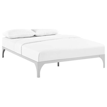 Ollie King Bed Frame, Silver