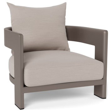Curved Aluminum Outdoor Accent Chair, Andrew Martin Caicos