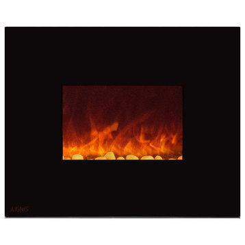 Electric Wall Mounted Fireplace Royal 36 inch with Pebbles| Ignis