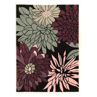 Trio Collection, 96W X 120D X 1.5H, Black - Contemporary - Area Rugs ...