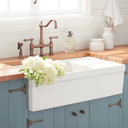 36" GALLO FIRECLAY FARMHOUSE SINK &ndash; WHITE - Kitchen Sinks