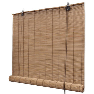 vidaXL Roller Blind Window Shade with Pull Cords Roll up Blackout Blind Bamboo