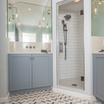 Terrace Park Hall Bathroom with Chevron Detail