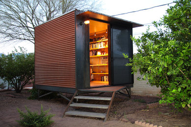 Home office - small modern home office idea in Phoenix