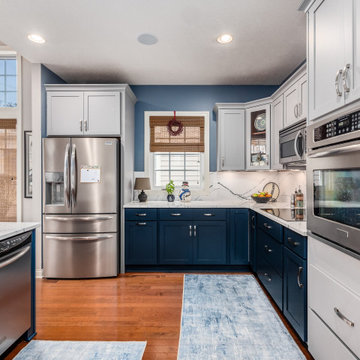 Two-Tone Transitional Kitchen Remodel Done with Cabinet Refacing