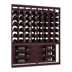 Wine Racks America - Wine Racks America CellarVue Redwood Wall Series Case, Unstained, Burgundy Stain - Wine Racks
