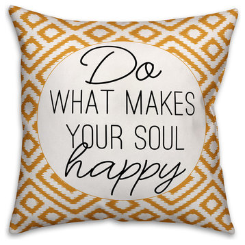 Yellow Do What Makes Your Soul Happy Throw Pillow