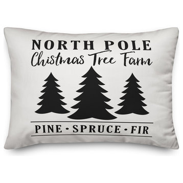 North Pole Christmas Tree Farm 14"x20" Throw Pillow