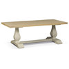 Sandford Trestle Coffee Table, Off White and Oak