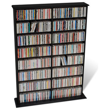 Prepac 51" Double CD DVD Wall Media Storage Rack in Black