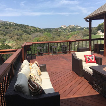Elevated Deck & Cover for Swim Spa with Lattice Storage Below: Helotes, TX