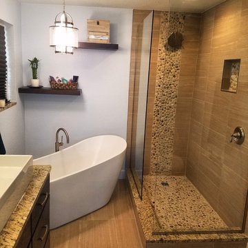 River rock washroom