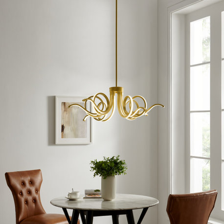 Magnolia Dimmable Integrated LED Adjustable Chandelier, Gold