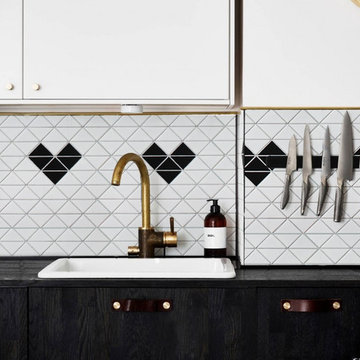 Modern Kitchen Backsplash Triangular Porcelain Mosaic Tile