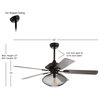 Clift 52" 1-Light Ceiling Fan With Remote, Black