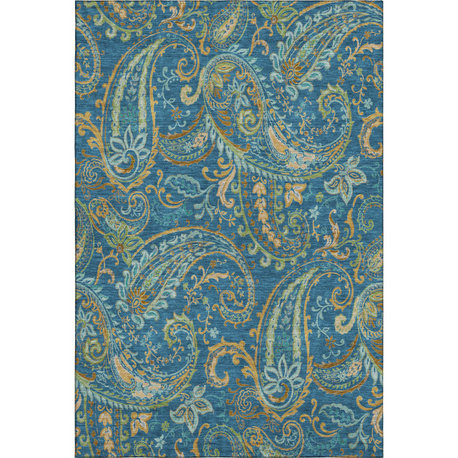 Premium Machine Washable Mayfield AMF533 Navy 9' x 12' Rug