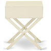 Hamilton Square Night Stand End Table With Drawer, White Finish