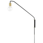 Mitzi by Hudson Valley Lighting - Becca 1-Light Portable Wall Sconce Aged Brass/Soft Black - Becca makes our minimalist heart beat, blending industrial and modern like a total pro. The portable wall sconce projects outward, swiveling left to right to spotlight any task. Flex your design eye by placing Becca over a reading chair in place of a floor lamp, bedside, or over a bistro table in an apartment where a chandelier may not be practical.